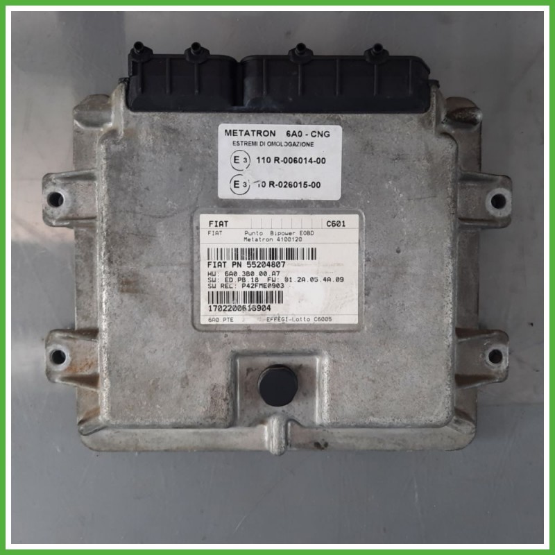Centralina Motore Iniezione GAS METATRON 6A0-CNG FIAT PUNTO 2U 1.2 8V 44kw 55204807 2003 2007