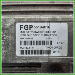 Centralina Motore Iniezione ECU MAGNETI MARELLI MJD6JF.Y1 LANCIA YPSILON TE 1.3 16V 51kw 55194016 2003 2006