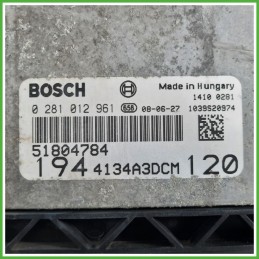 Centralina Motore Iniezione ECU BOSCH 0281012961 FIAT CROMA 2T 1.9 8V 88kw 51804784 2007 2011