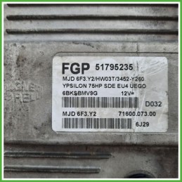 Centralina Motore Iniezione ECU MAGNETI MARELLI MJD6F3.Y2 LANCIA YPSILON TE 1.3 MJT 55kw 51795235 2006 2008