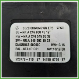 Centralina Freno di Stazionamento TRW 223778-110 MERCEDES-BENZ Classe A W176 CDI A2469004512 2012 2015