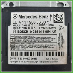 Centralina Airbag BOSCH 0285011954Q1 MERCEDES-BENZ Classe A W176 CDI A117900860080 2012 2015