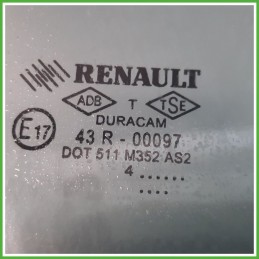 Cristallo Laterale Scendente Anteriore Destro DX RENAULT CLIO 4a Serie 5 Porte 803004101R 2012 2016
