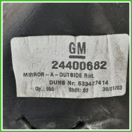 Specchio Specchietto Retrovisore Destro DX GOFFRATO OPEL COMBO X01 2001 2012 Originale Usato
