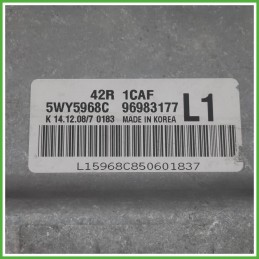 Centralina Motore Iniezione ECU SIEMENS 5WY5968C CHEVROLET (DAEWOO) AVEO T250 1.2 62kw 96983177 2008 2012