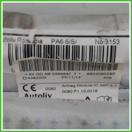 Airbag Laterale Destro DX PEUGEOT 208 1.4 8V 9804092280 2012 2015 AUTOLIV A9IC