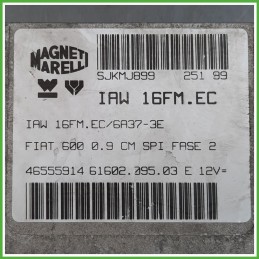 Centralina Motore Iniezione ECU MAGNETI MARELLI IAW16FM.EC FIAT SEICENTO 1E 29kw 46555914 1998 2005
