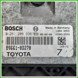 Centralina Motore Iniezione ECU BOSCH 0261208936 TOYOTA YARIS 1.0 12V 51kw 896610D270 2005 2012