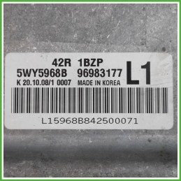 Centralina Motore Iniezione ECU SIEMENS 5WY5968B CHEVROLET (DAEWOO) AVEO T250 1.2 62kw 96983148 2008 2012