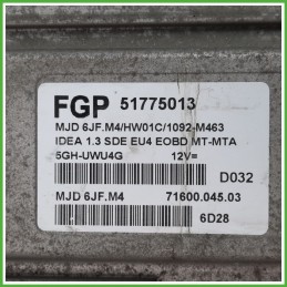 Centralina Motore Iniezione ECU MAGNETI MARELLI MJD6JF.M4 LANCIA MUSA TG 1.3 16V 51kw 51775013 2004 2008