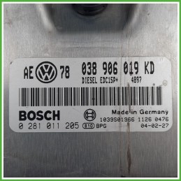 Centralina Motore Iniezione ECU BOSCH 0281011205 VOLKSWAGEN PASSAT 3B 1.9 TDI 96kw 038906019KD 2000 2006