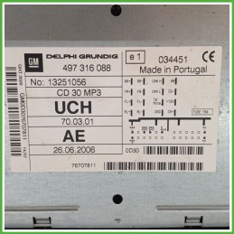 Autoradio OPEL ZAFIRA A05 1.6 16V 13251045 2005 2010 DELPHI 497316088