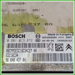 Centralina Motore Iniezione ECU BOSCH 0281013872 CITROEN C4 1.6 16V 66kw 9664843780 2004 2010