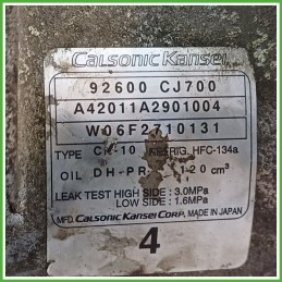 Compressore Clima AC Aria Condizionata CALSONIC CK-10 NISSAN MICRA CK12E 92600CJ73E