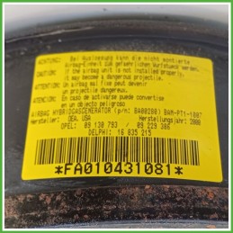Airbag Guidatore Sinistro SX OPEL CORSA X01 1.0 12V 13111507 2000 2006 DELPHI 16835215