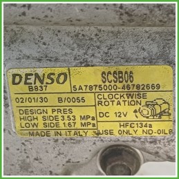 Compressore Clima AC Aria Condizionata DENSO SCSB06 FIAT PUNTO 1N/1P 46782669