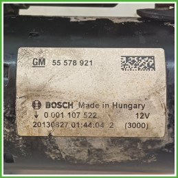 Motorino Avviamento BOSCH 0001107522 OPEL CORSA S07 55578921
