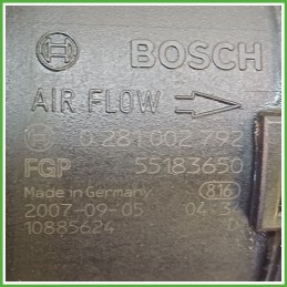 Debimetro Misuratore Massa Aria BOSCH 0281002792 FIAT GRANDE PUNTO 2Y 1.3 MJT 71793250 2005 2008