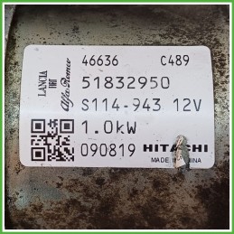 Motorino Avviamento HITACHI S114-943 FIAT PANDA 3U 51832950