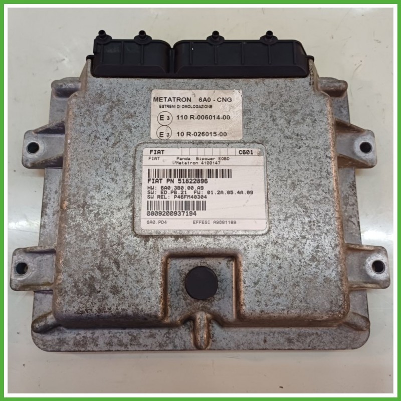 Centralina Motore Iniezione GAS METATRON 6A0-CNG FIAT PANDA 3U 1.2 44kw 51822896 2009 2011