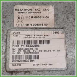 Centralina Motore Iniezione GAS METATRON 6A0-CNG FIAT PANDA 3U 1.2 44kw 51822896 2009 2011