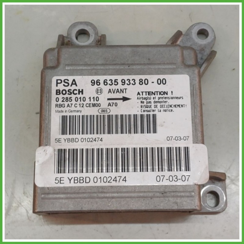 Centralina Airbag BOSCH 0285010110 PEUGEOT 207 1.4 6546J8 2006 2009