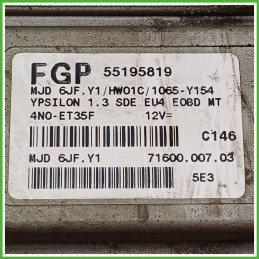 Centralina Motore Iniezione ECU MAGNETI MARELLI MJD6JF.Y1 LANCIA YPSILON TE 1.3 16V 51kw 55195819 2003 2006