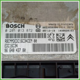 Centralina Motore Iniezione ECU BOSCH 0281013872 CITROEN C4 1.6 16V 66kw 9664843780 2004 2010
