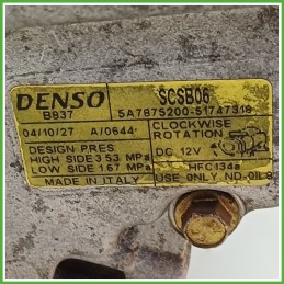 Compressore Clima AC Aria Condizionata DENSO SCSB06 FIAT PANDA 2Q 71785268