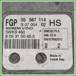 Centralina Motore Iniezione ECU SIEMENS 5WK9460 OPEL ASTRA A04 1.6 16V 85kw 55563495 2004 2011