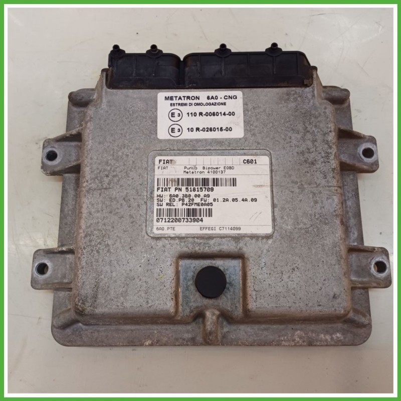 Centralina Motore Iniezione GAS METATRON 6A0-CNG FIAT PUNTO CLASSIC 2U 1.2 44kw 51815709 2007 2011