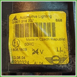 Faro Fanale Proiettore Anteriore Sinistro SX AUTOMOTIVE LIGHTING 0301218202 MINI MINI R50/R53 63126911703 Usato