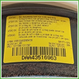 Airbag Guidatore Sinistro SX OPEL CORSA X01 1.0 12V 13111507 2000 2006 DELPHI 1811373