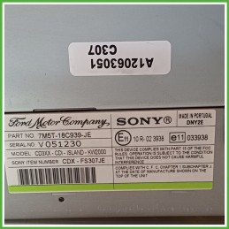 Autoradio FORD FOCUS CB4 1.6 1593653 2008 2011 SONY CDX-FS307JE