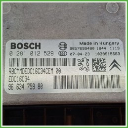 Centralina Motore Iniezione ECU BOSCH 0281012529 PEUGEOT 207 1.4 50kw 1943H9 2006 2009