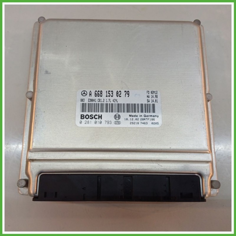 Centralina Motore Iniezione ECU BOSCH 0281010793 MERCEDES-BENZ Classe A W168 CDI 70kw A6681530279 2001 2004