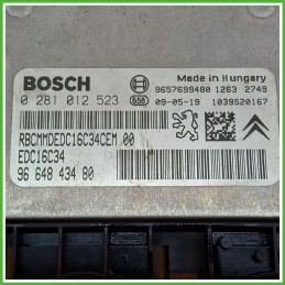 Centralina Motore Iniezione ECU BOSCH 0281012523 PEUGEOT 207 1.4 50kw 1943H9 2009 2011