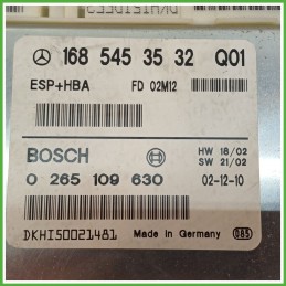 Centralina Controllo Elettronico Stabilita ESP+HBA BOSCH 0265109630 MERCEDES-BENZ Classe A W168 CDI 1685453532Q01 2001 2004