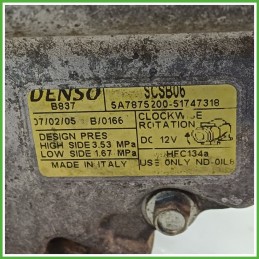 Compressore Clima AC Aria Condizionata DENSO SCSB06 FIAT PANDA 2Q 51747318