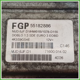 Centralina Motore Iniezione ECU MAGNETI MARELLI MJD6JF.D1 FIAT DOBLO 2W 1.3 16V MJT 51kw 51784959 2003 2005