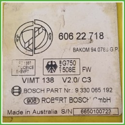 Centralina Immobilizzatore BOSCH 9330065192 ALFA ROMEO 164 60622718 1987 1998