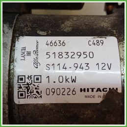 Motorino Avviamento HITACHI S114.943 LANCIA YPSILON TI 51890631