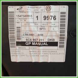 Rivestimento Porta Posteriore Sinistro SX VOLKSWAGEN POLO 6C 6C6867211DKB 2014 2015