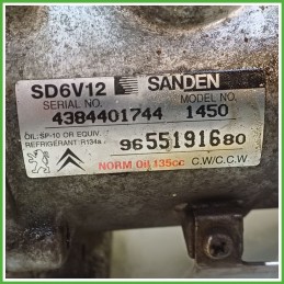 Compressore Clima AC Aria Condizionata SANDEN SD6V12 CITROEN C3 2a Serie 9800821980