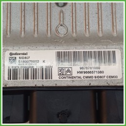 Centralina Motore Iniezione ECU CONTINENTAL S180075002K PEUGEOT 3008 1.6 82kw 194477 2009 2013
