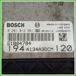Centralina Motore Iniezione ECU BOSCH 0281012961 FIAT CROMA 2T 1.9 8V 88kw 51868768 2007 2011