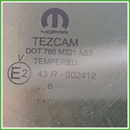 Cristallo Laterale Scendente Posteriore Destro DX FIAT TIPO 6J 5 Porte 52015922 2015 2019 MOPAR TEXCAM