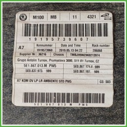 Rivestimento Porta Anteriore Sinistro SX SKODA OCTAVIA 5E 1.5 5E1867011A 2016 2019