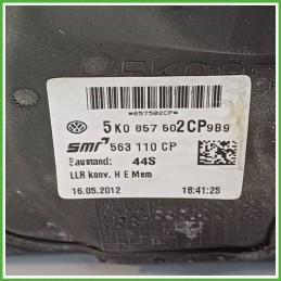 Specchio Specchietto Retrovisore Destro DX NERO VOLKSWAGEN GOLF 5K/AJ 2008 2012 SMR 563110CP Originale Usato