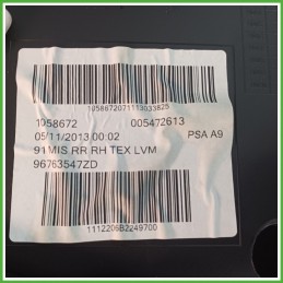 Rivestimento Porta Posteriore Destro DX PEUGEOT 208 1.2 12V 96763547ZD 2012 2015 VISTEON 4911-0112853-LVM